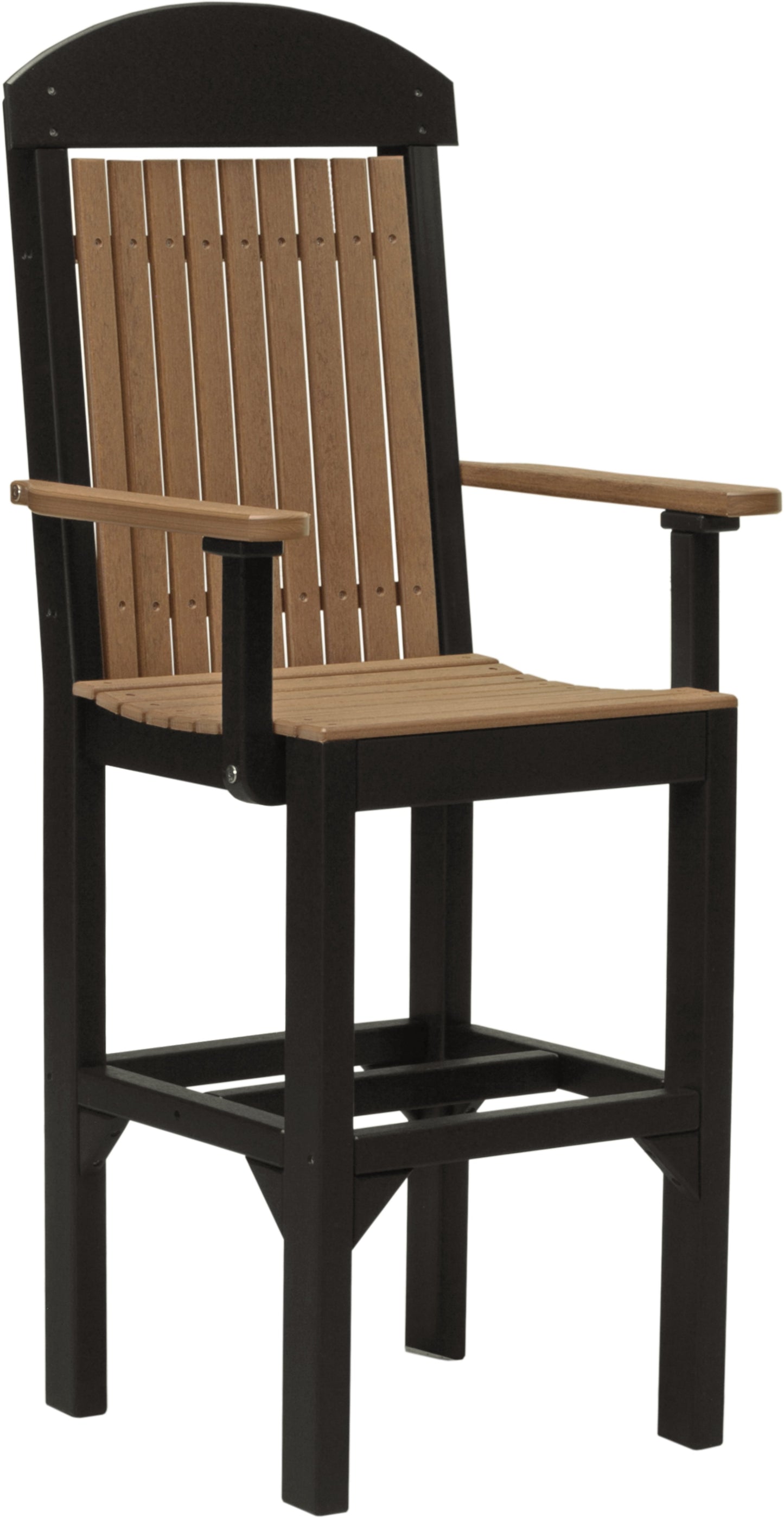 Classic Arm Chair Antique Mahogany & Black / Bar Height