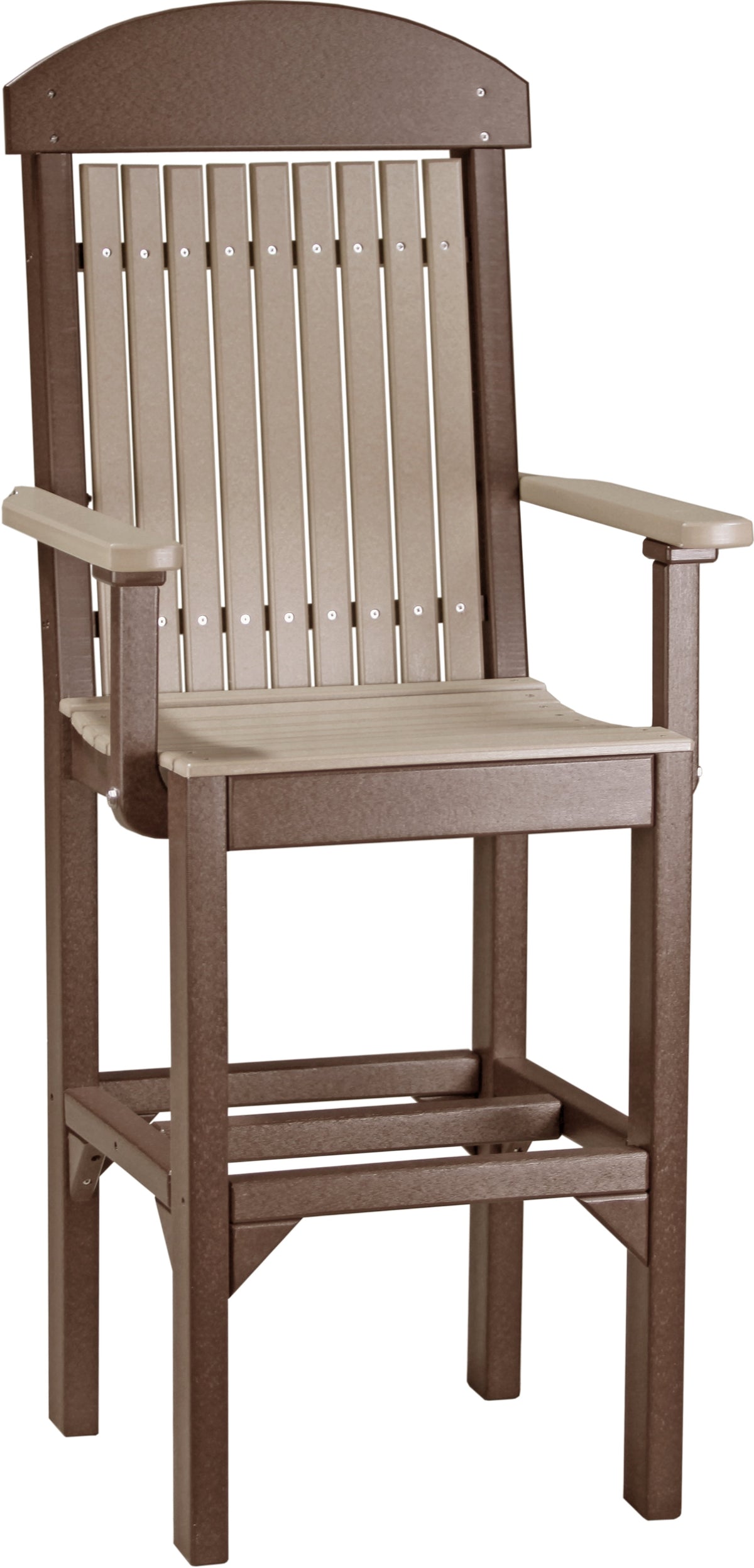 Classic Arm Chair Weatherwood & Chestnut Brown / Bar Height