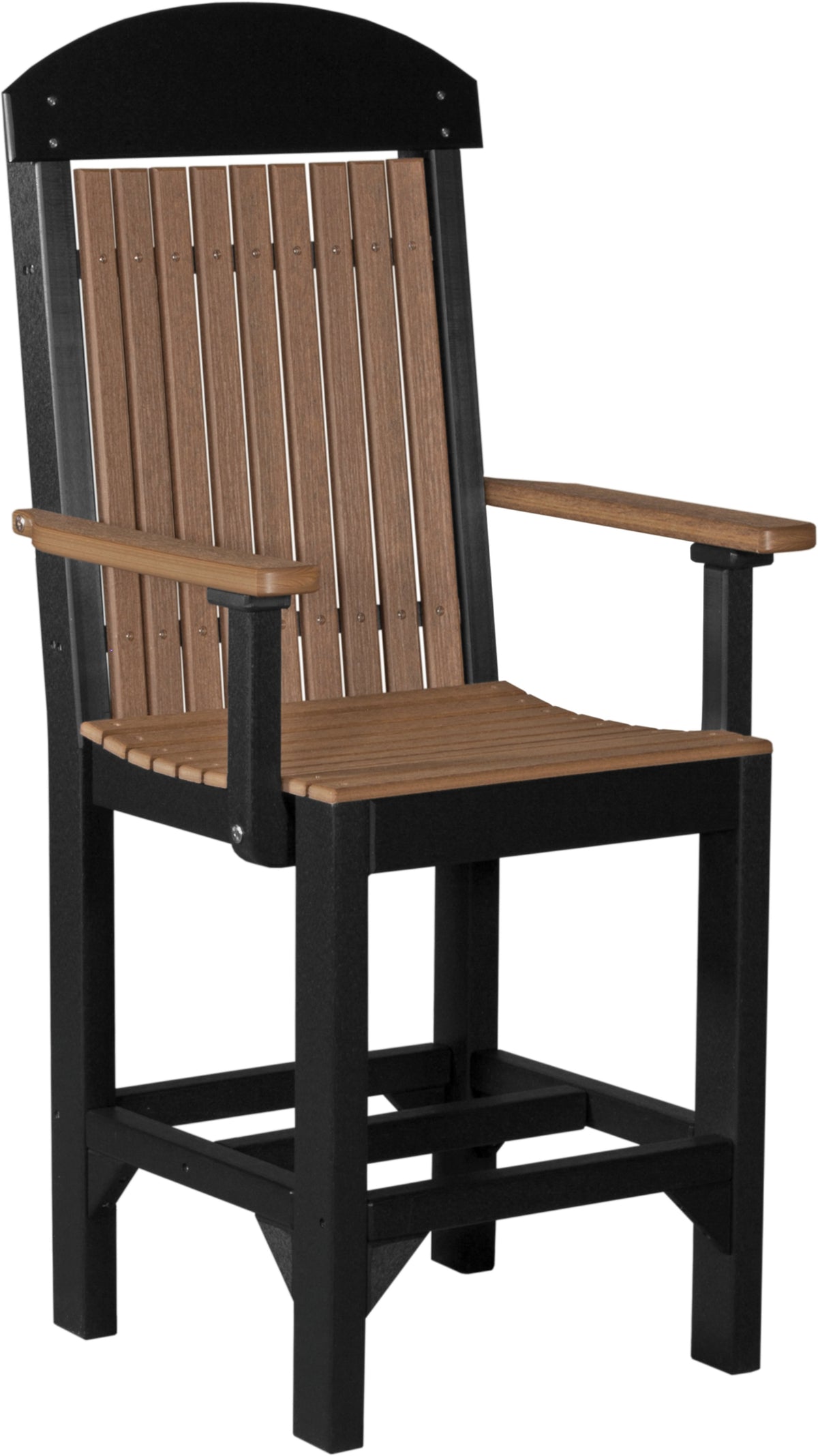 Classic Arm Chair Antique Mahogany & Black / Counter Height