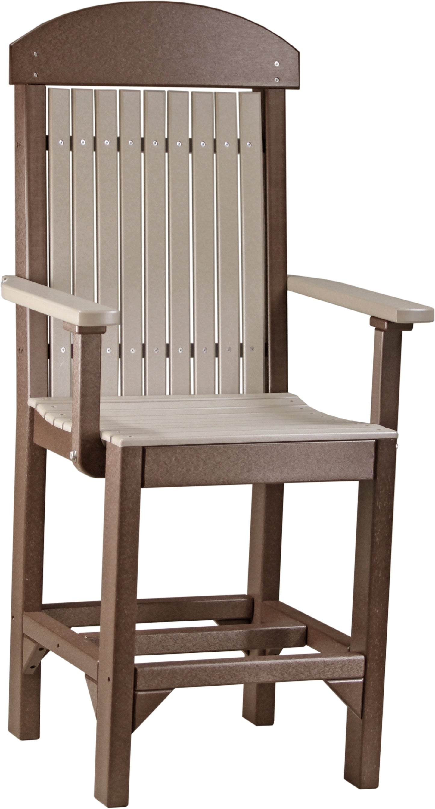 Classic Arm Chair Weatherwood & Chestnut Brown / Counter Height