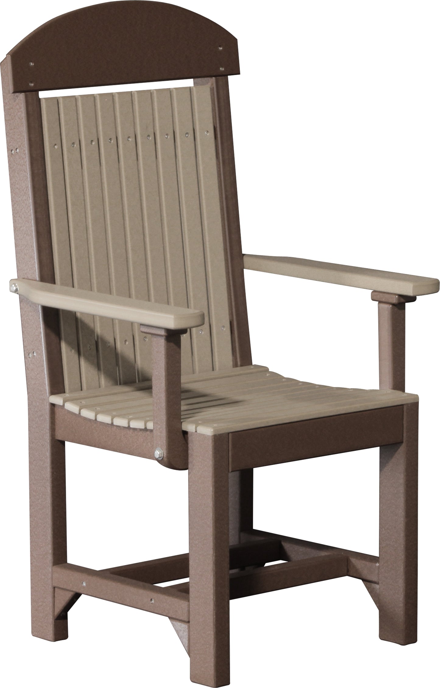 Classic Arm Chair Weatherwood & Chestnut Brown / Dining Height