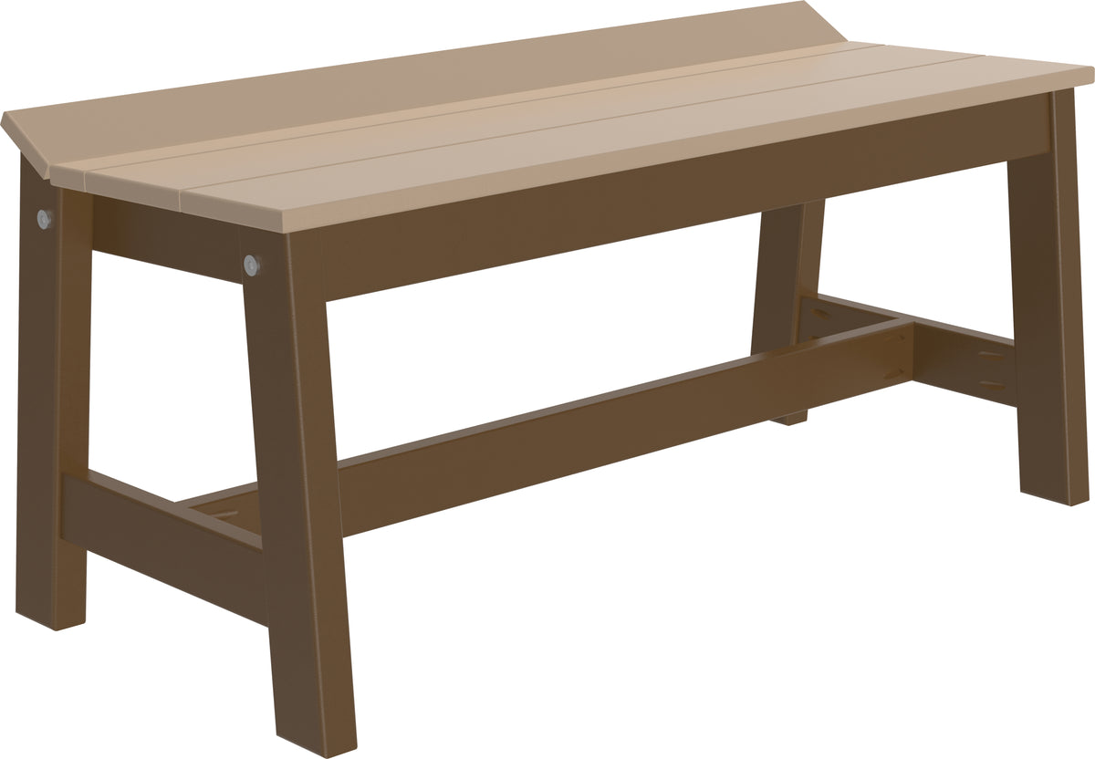 Café Dining Bench (41") Weatherwood & Chestnut Brown