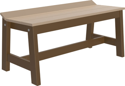 Café Dining Bench (41") Weatherwood & Chestnut Brown