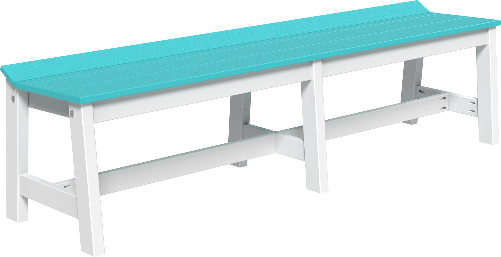 Café Dining Bench (72") Aruba Blue & White