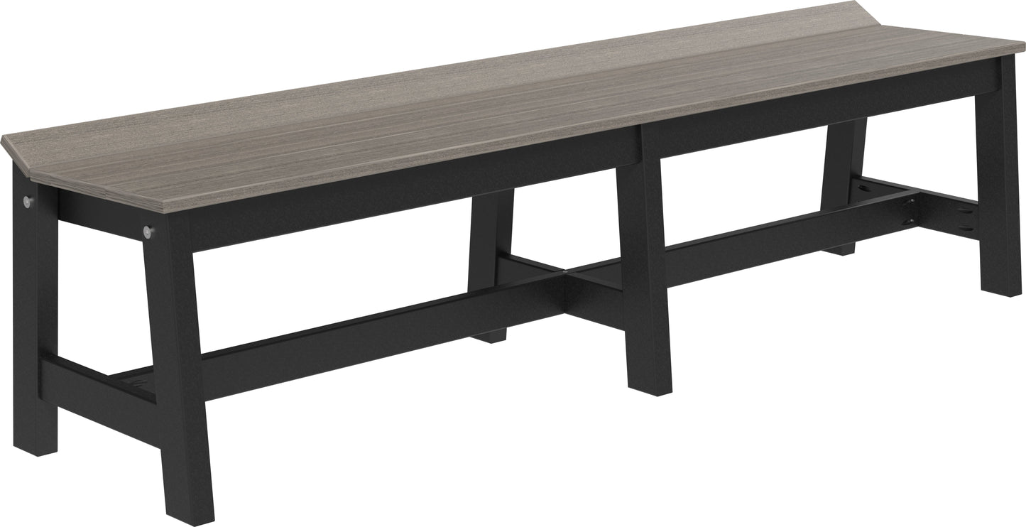Café Dining Bench (72") Coastal Gray & Black