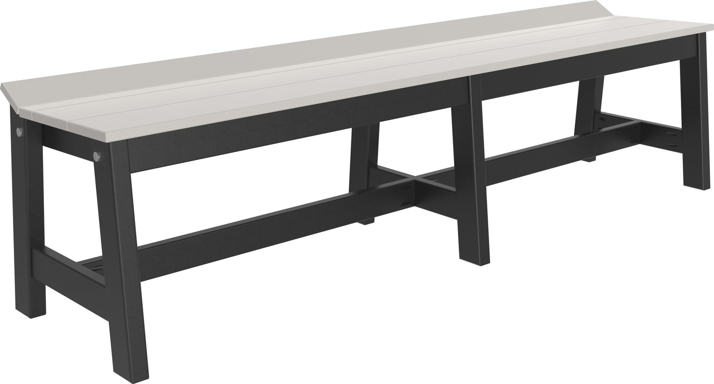Café Dining Bench (72") Dove Gray & Black