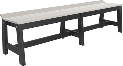 Café Dining Bench (72") Dove Gray & Black