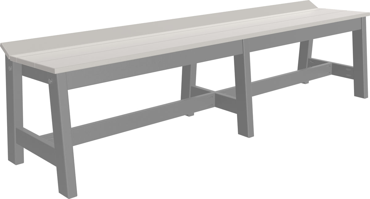 Café Dining Bench (72") Dove Gray & Slate