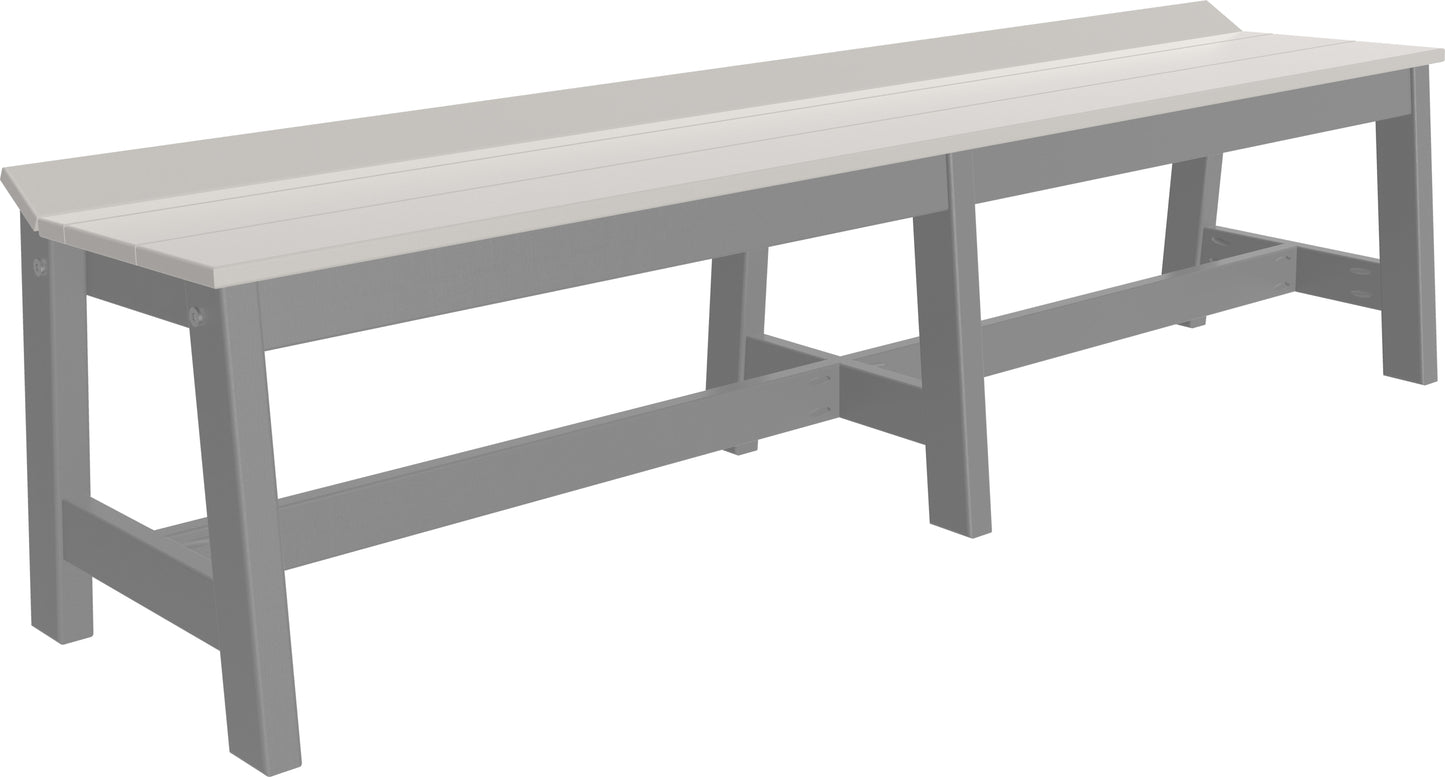 Café Dining Bench (72") Dove Gray & Slate