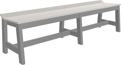 Café Dining Bench (72") Dove Gray & Slate