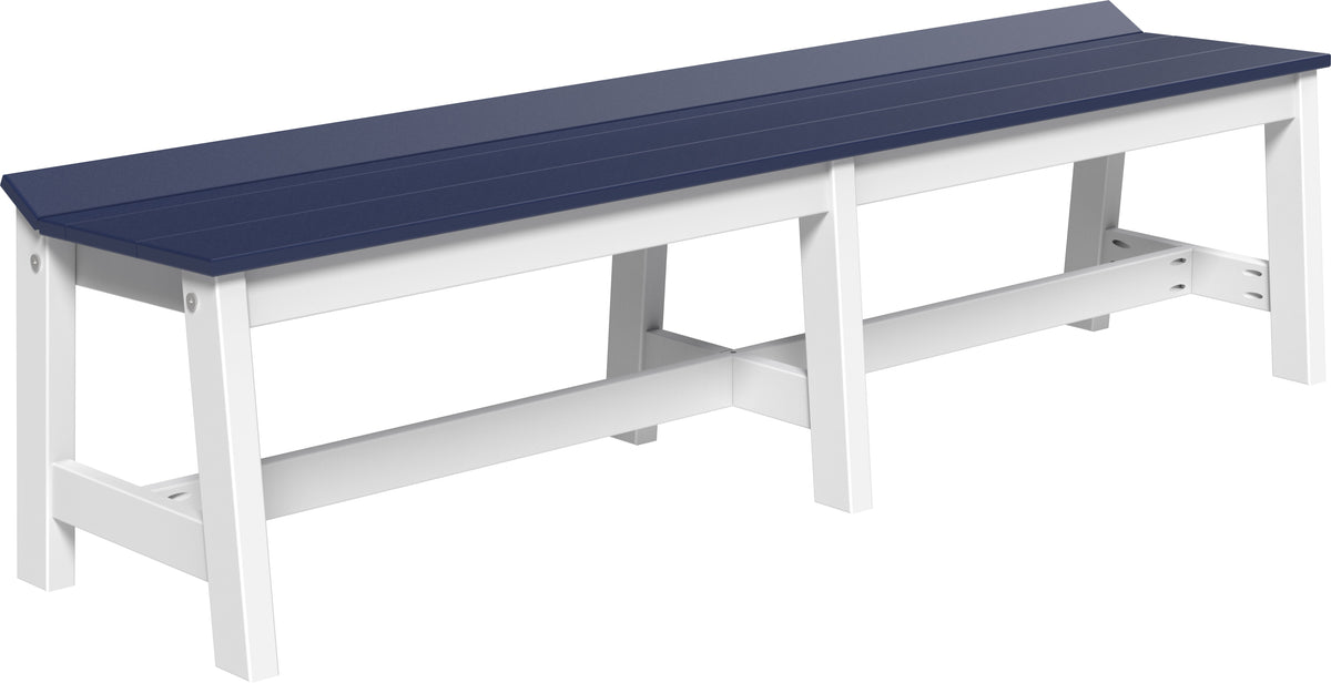 Café Dining Bench (72") Patriot Blue & White