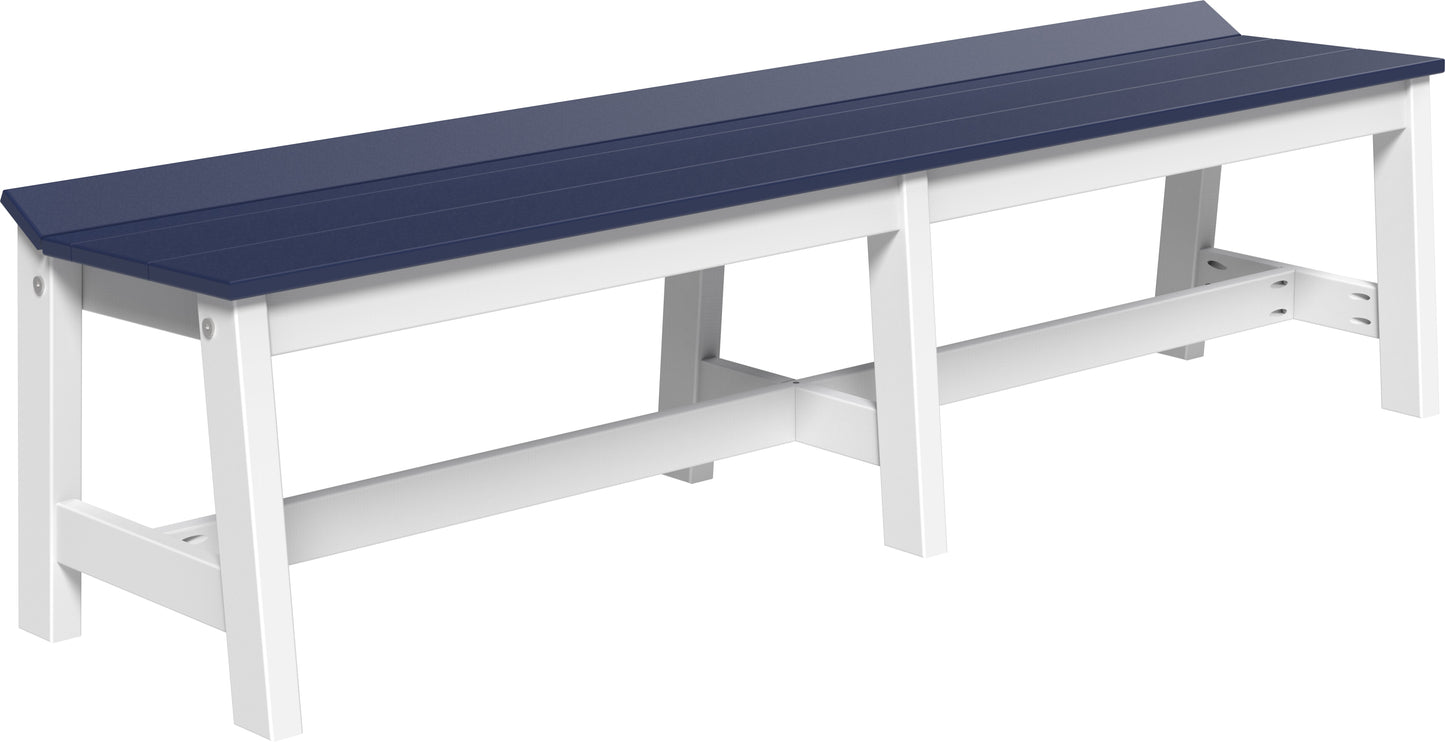 Café Dining Bench (72") Patriot Blue & White