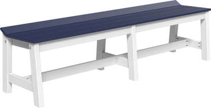 Café Dining Bench (72") Patriot Blue & White
