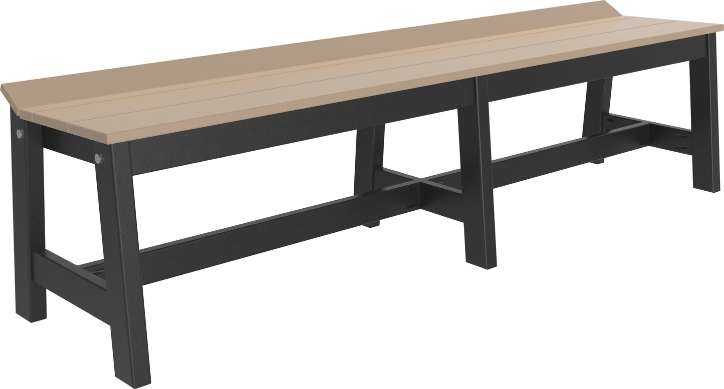 Café Dining Bench (72") Weatherwood & Black