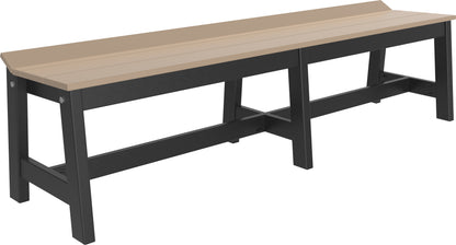 Café Dining Bench (72") Weatherwood & Black