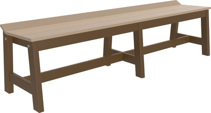 Café Dining Bench (72") Weatherwood & Chestnut Brown
