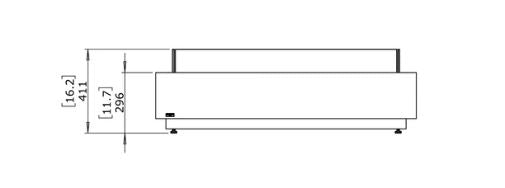 Cosmo 50 Fire Table w/ Ethanol Burner — Front View technical drawing