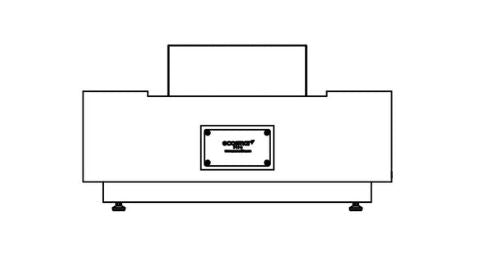 Cosmo 50 Fire Table w/ Ethanol Burner — Side View technical drawing