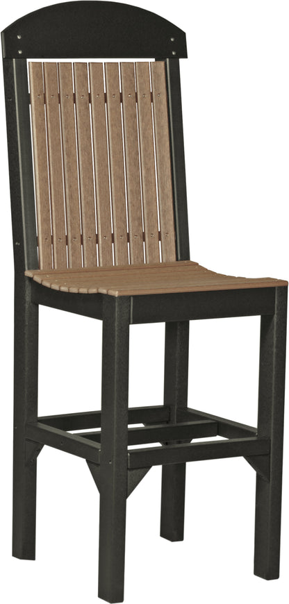 Classic Side Chair Antique Mahogany & Black / Bar Height