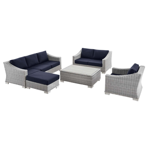 Conway 5-Piece Outdoor Patio Wicker Rattan Furniture Set by Modway