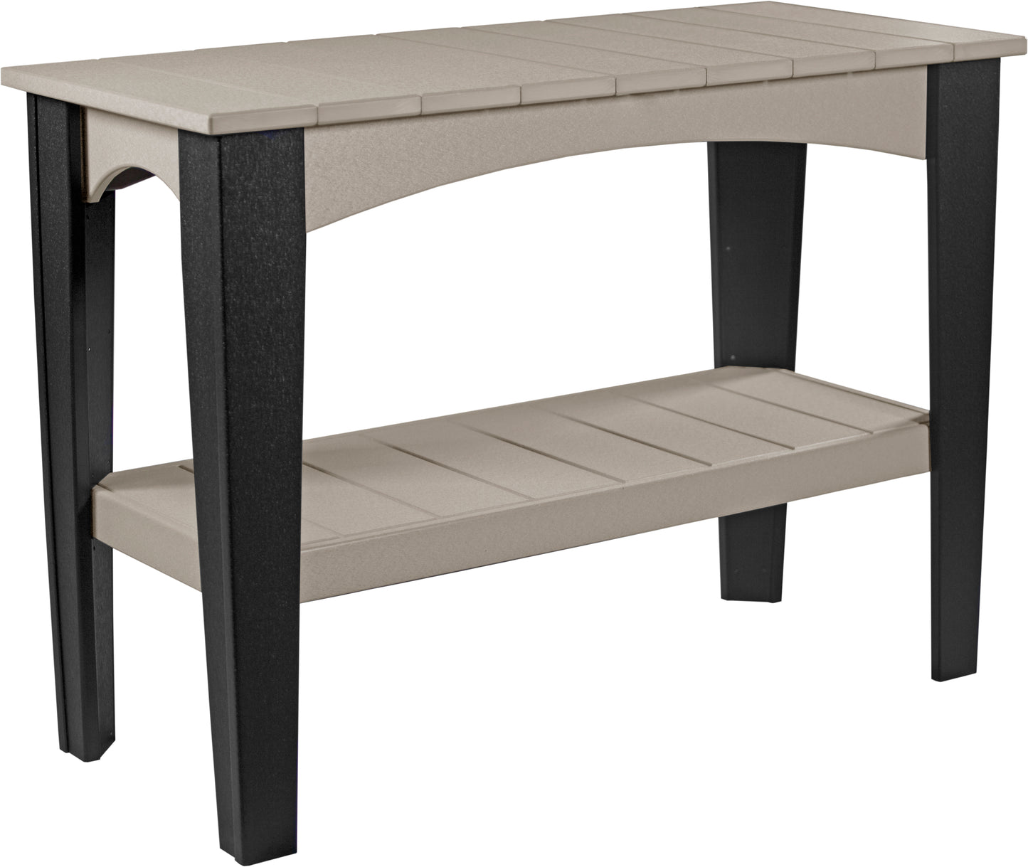 Island Buffet Table Weatherwood & Black