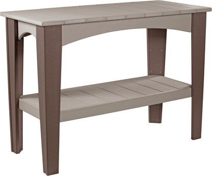 Island Buffet Table Weatherwood & Chestnut Brown
