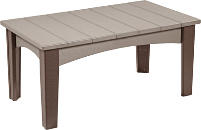 Island Coffee Table Weatherwood & Chestnut Brown