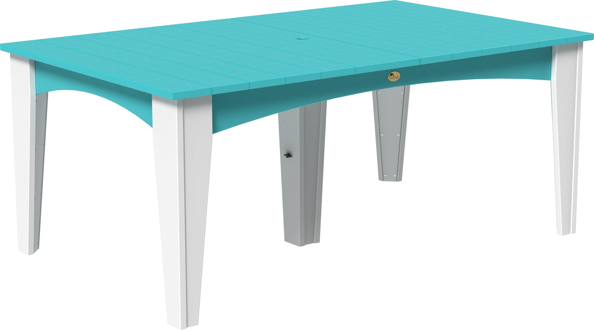 Island Dining Table (44" x 72" Rectangular) Aruba Blue & White