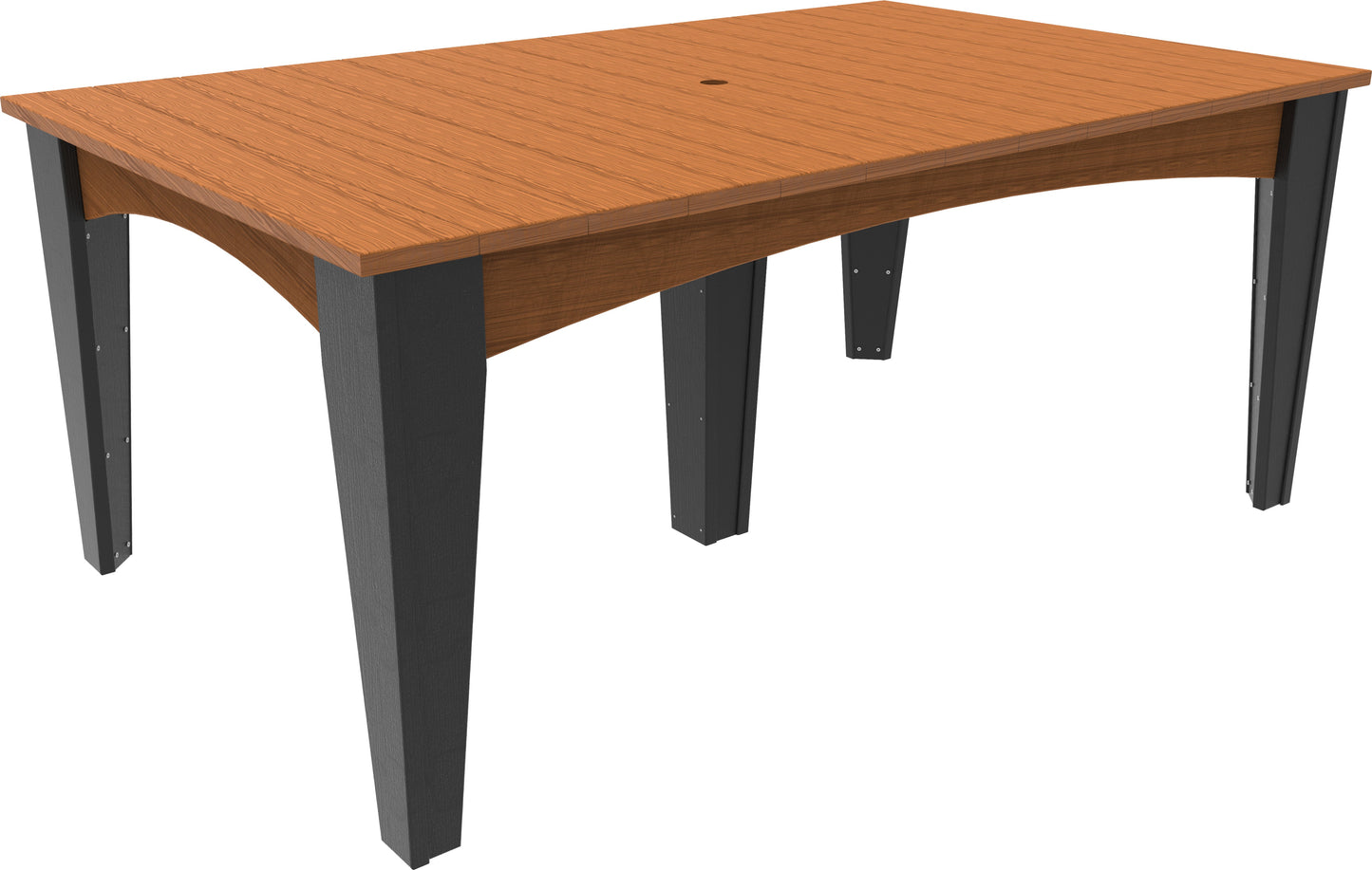 Island Dining Table (44" x 72" Rectangular) Antique Mahogany & Black