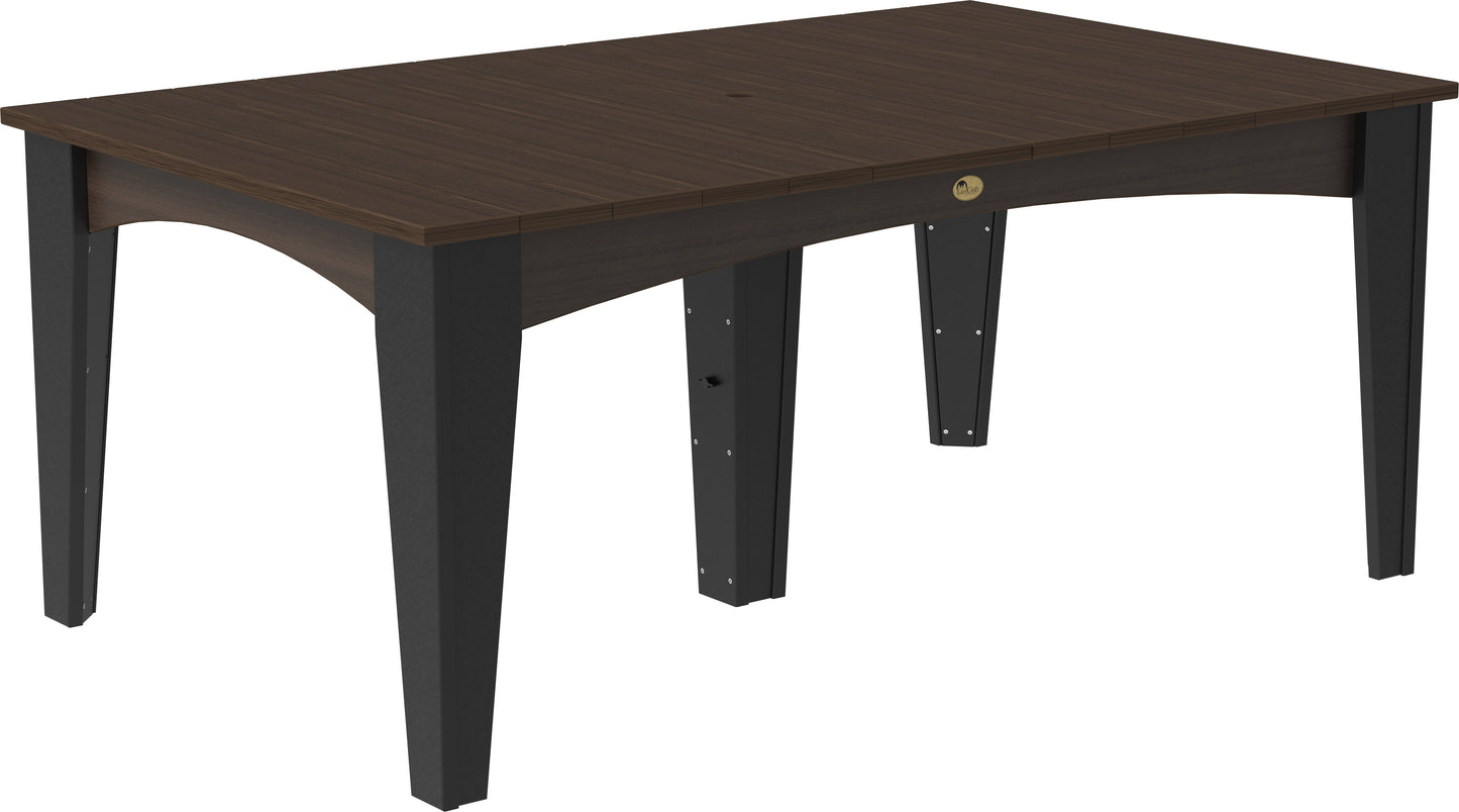 Island Dining Table (44" x 72" Rectangular) Brazilian Walnut & Black