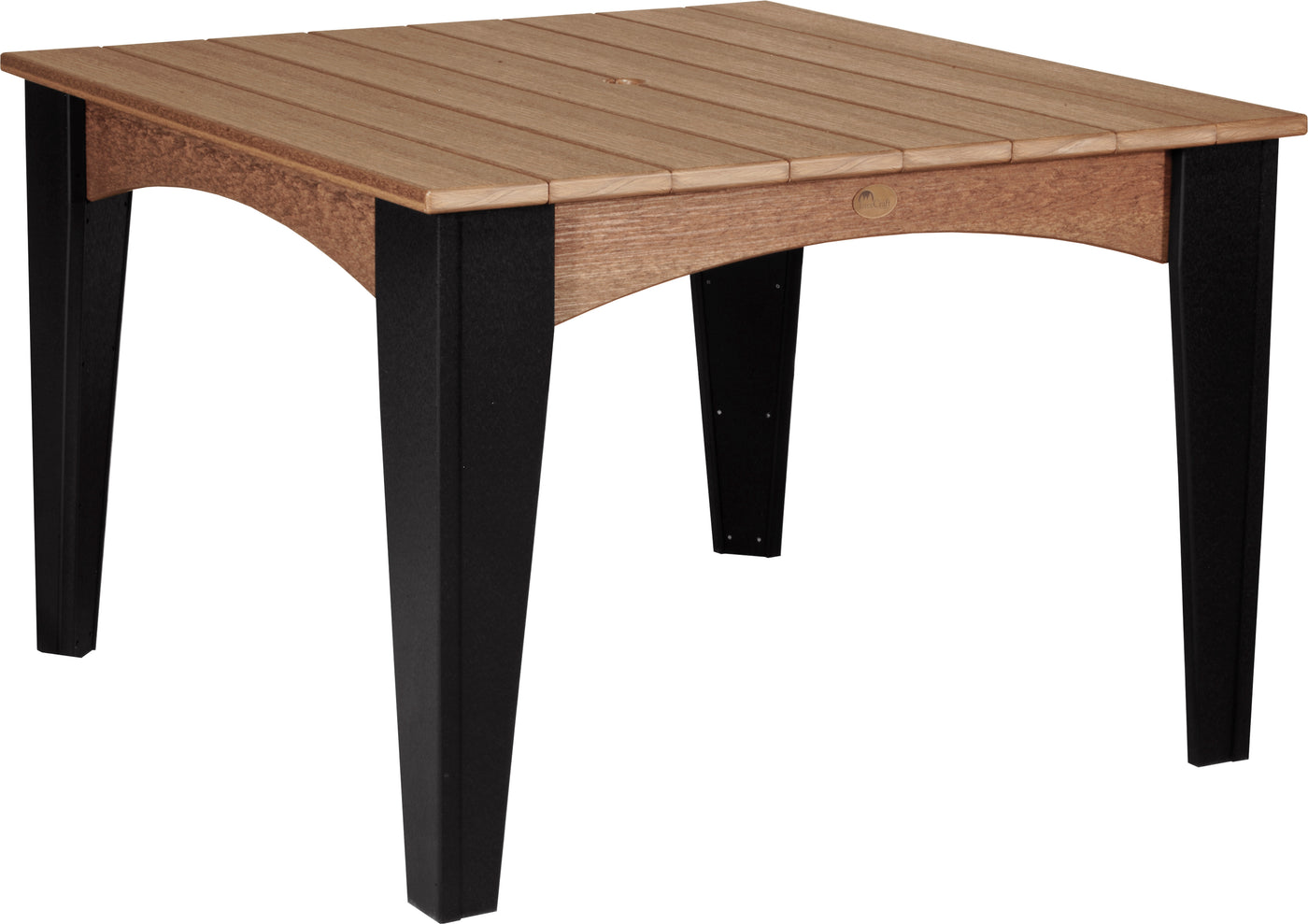 Island Dining Table (44" Square) Antique Mahogany & Black