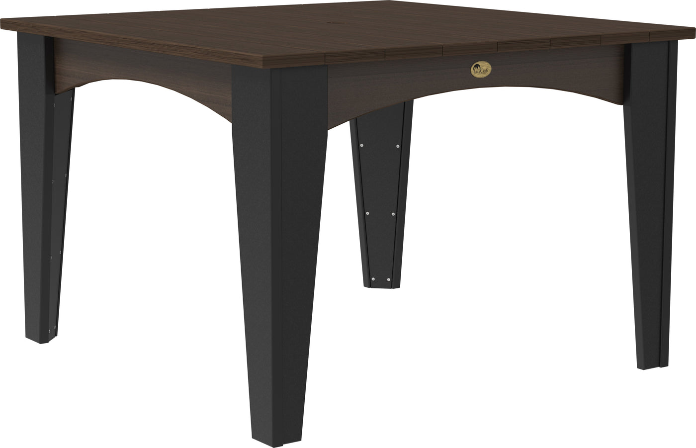 Island Dining Table (44" Square) Brazilian Walnut & Black