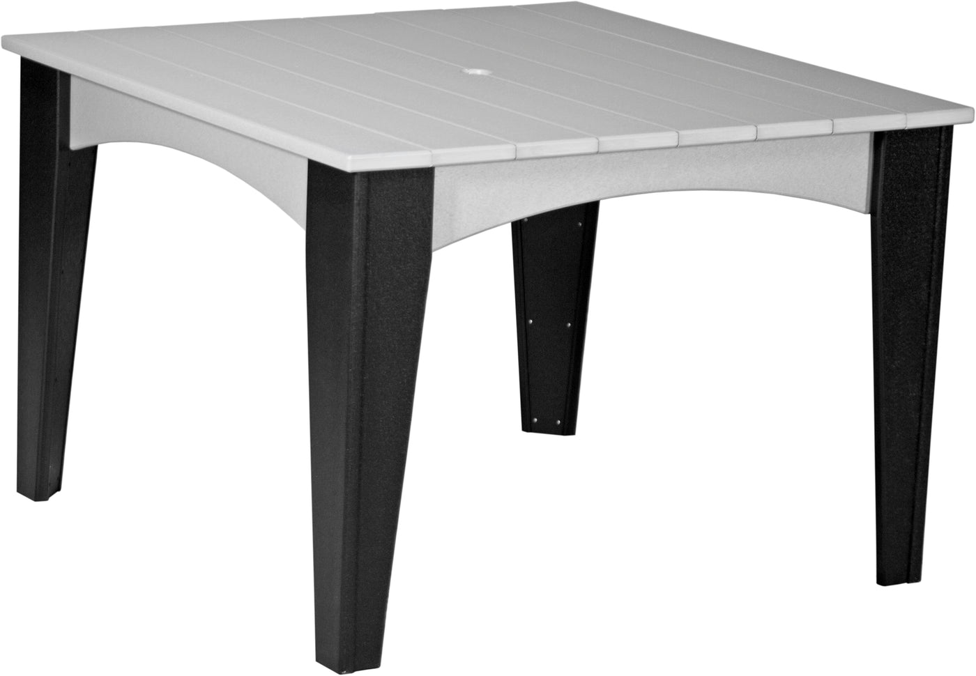 Island Dining Table (44" Square) Dove Gray & Black