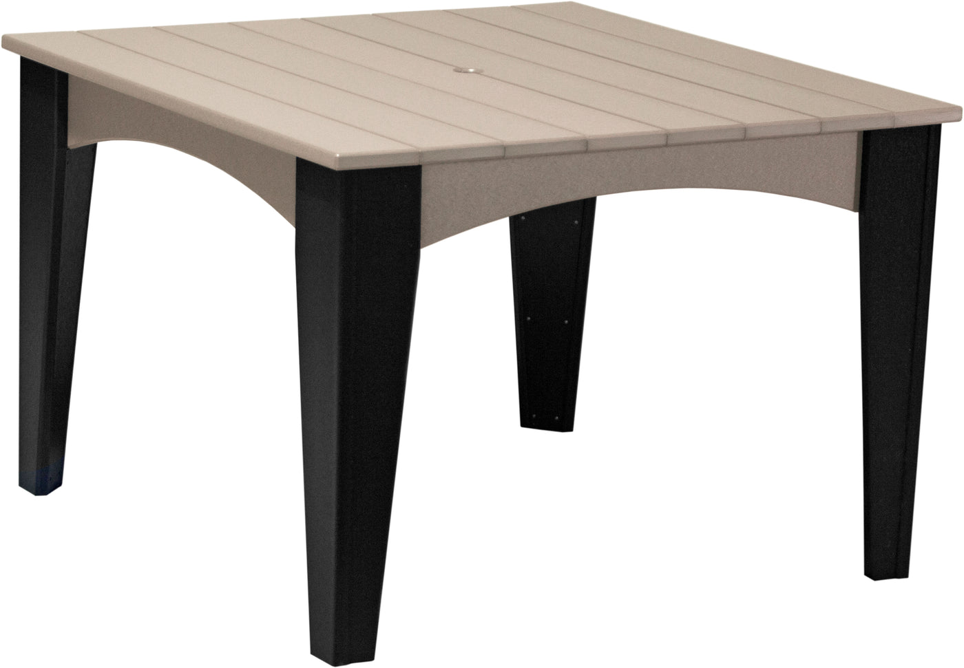 Island Dining Table (44" Square) Weatherwood & Black