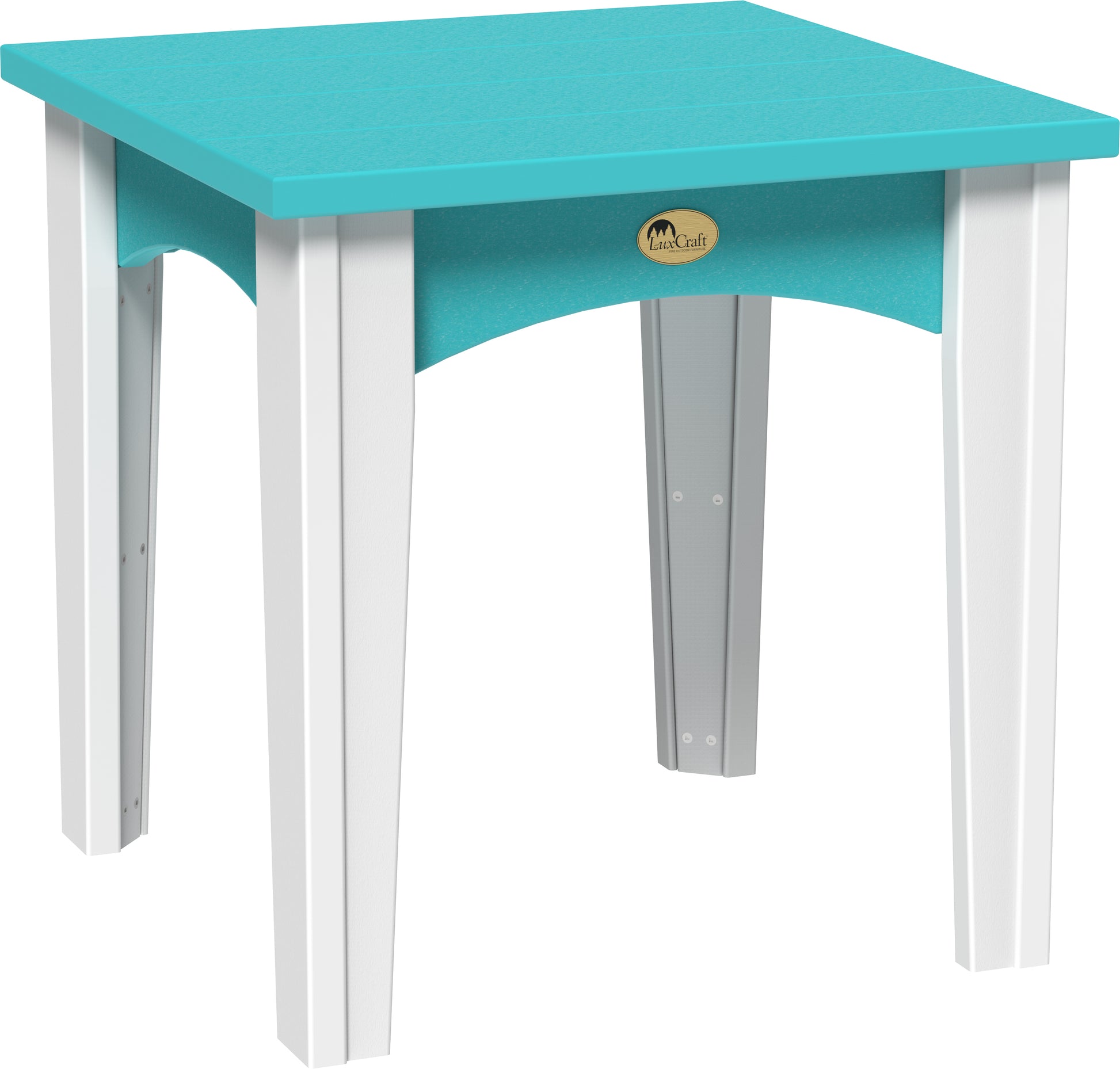 Island End Table Aruba Blue & White