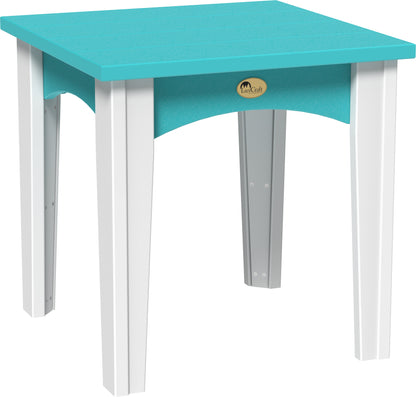 Island End Table Aruba Blue & White