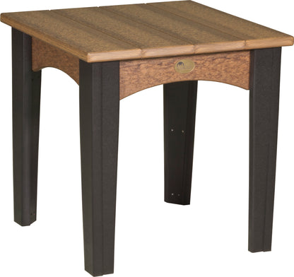 Island End Table Antique Mahogany & Black