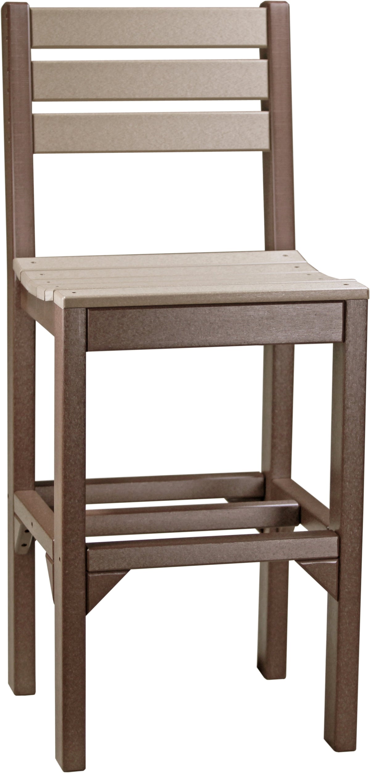 Island Side Chair Weatherwood & Chestnut Brown / Bar Height