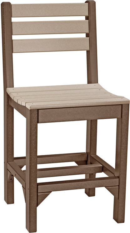 Island Side Chair Weatherwood & Chestnut Brown / Counter Height