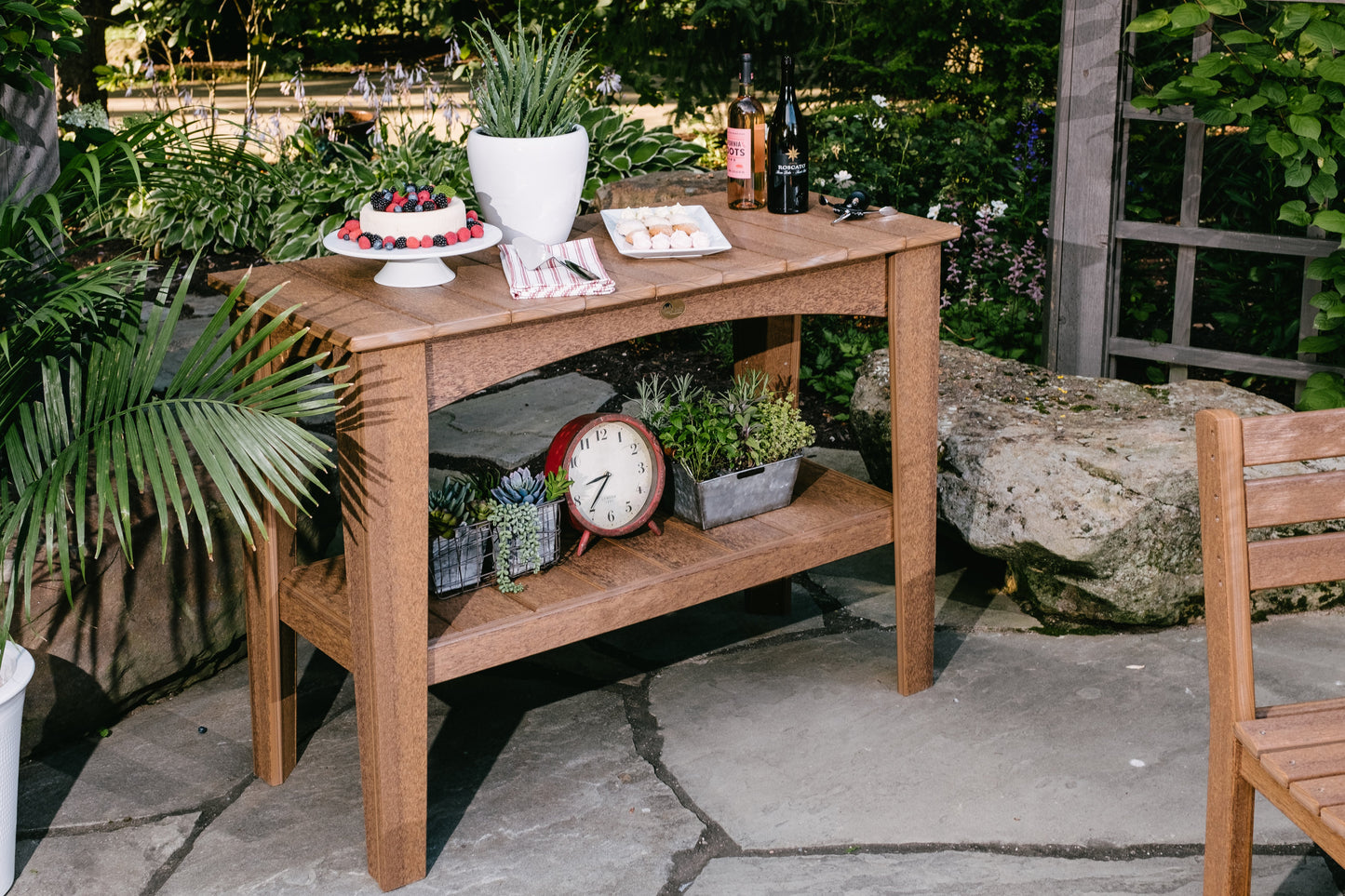 Island Buffet Table Antique Mahogany