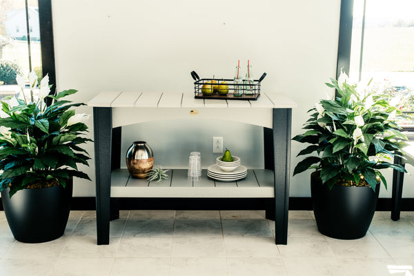 Island Buffet Table Dove Gray & Black
