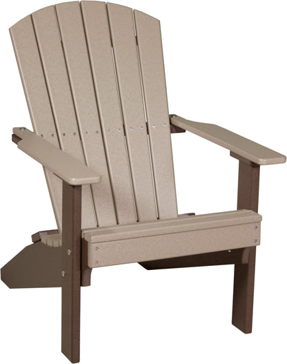 Lakeside Adirondack Chair Weatherwood & Chestnut Brown