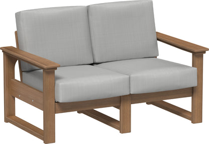 Lanai Deep Seating Loveseat Antique Mahogany / Spectrum Dove