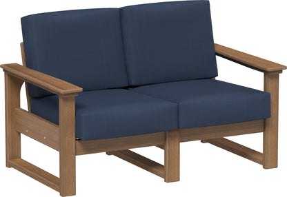 Lanai Deep Seating Loveseat Antique Mahogany / Spectrum Indigo