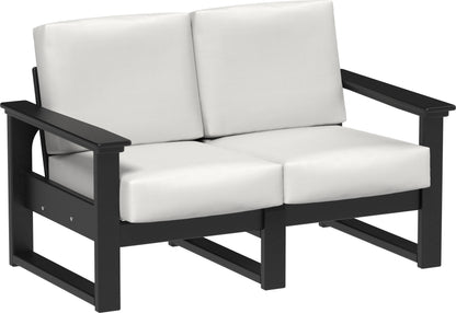 Lanai Deep Seating Loveseat Black / Canvas
