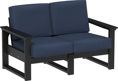 Lanai Deep Seating Loveseat Black / Spectrum Indigo