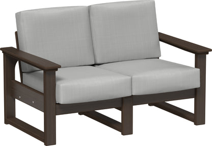 Lanai Deep Seating Loveseat Brazilian Walnut / Spectrum Dove