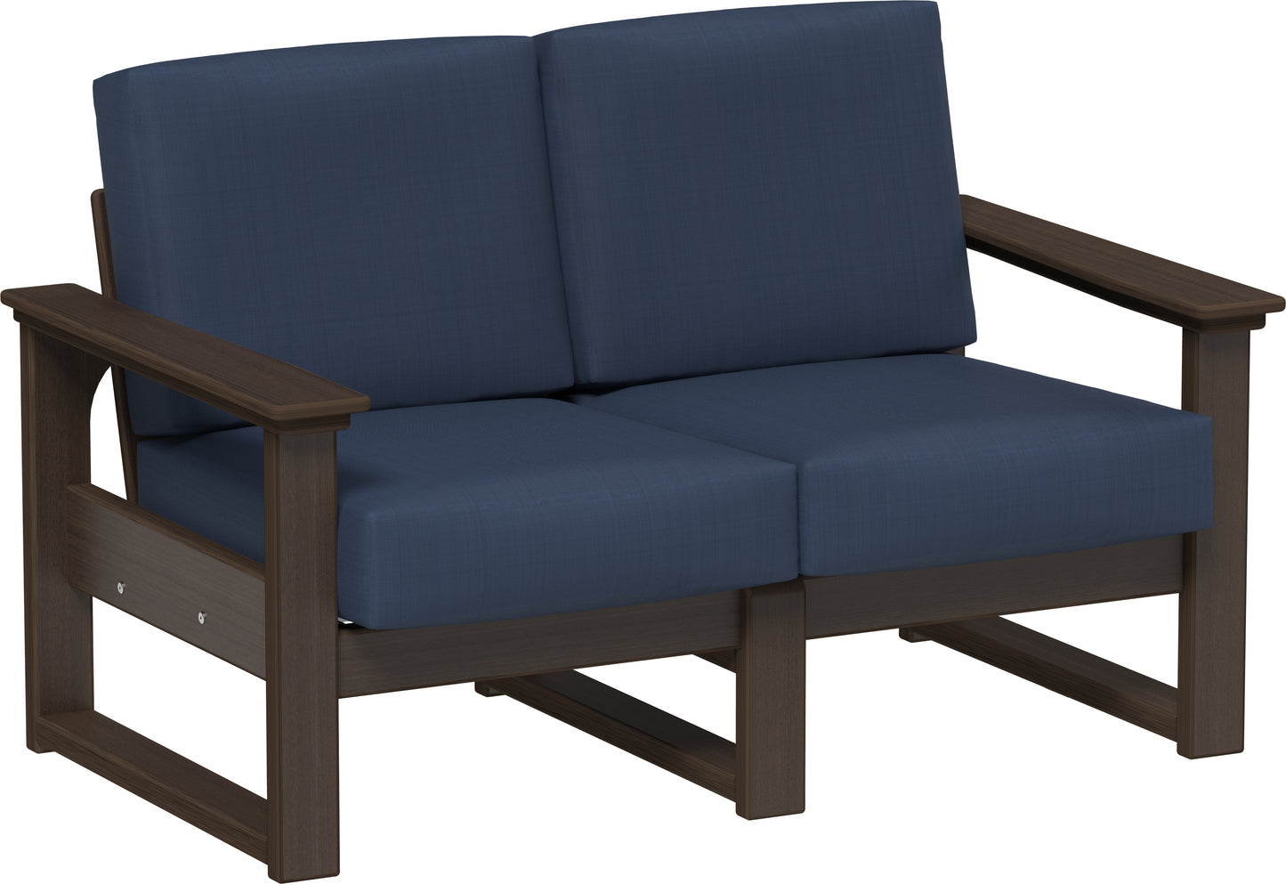 Lanai Deep Seating Loveseat Brazilian Walnut / Spectrum Indigo