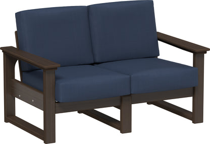 Lanai Deep Seating Loveseat Brazilian Walnut / Spectrum Indigo