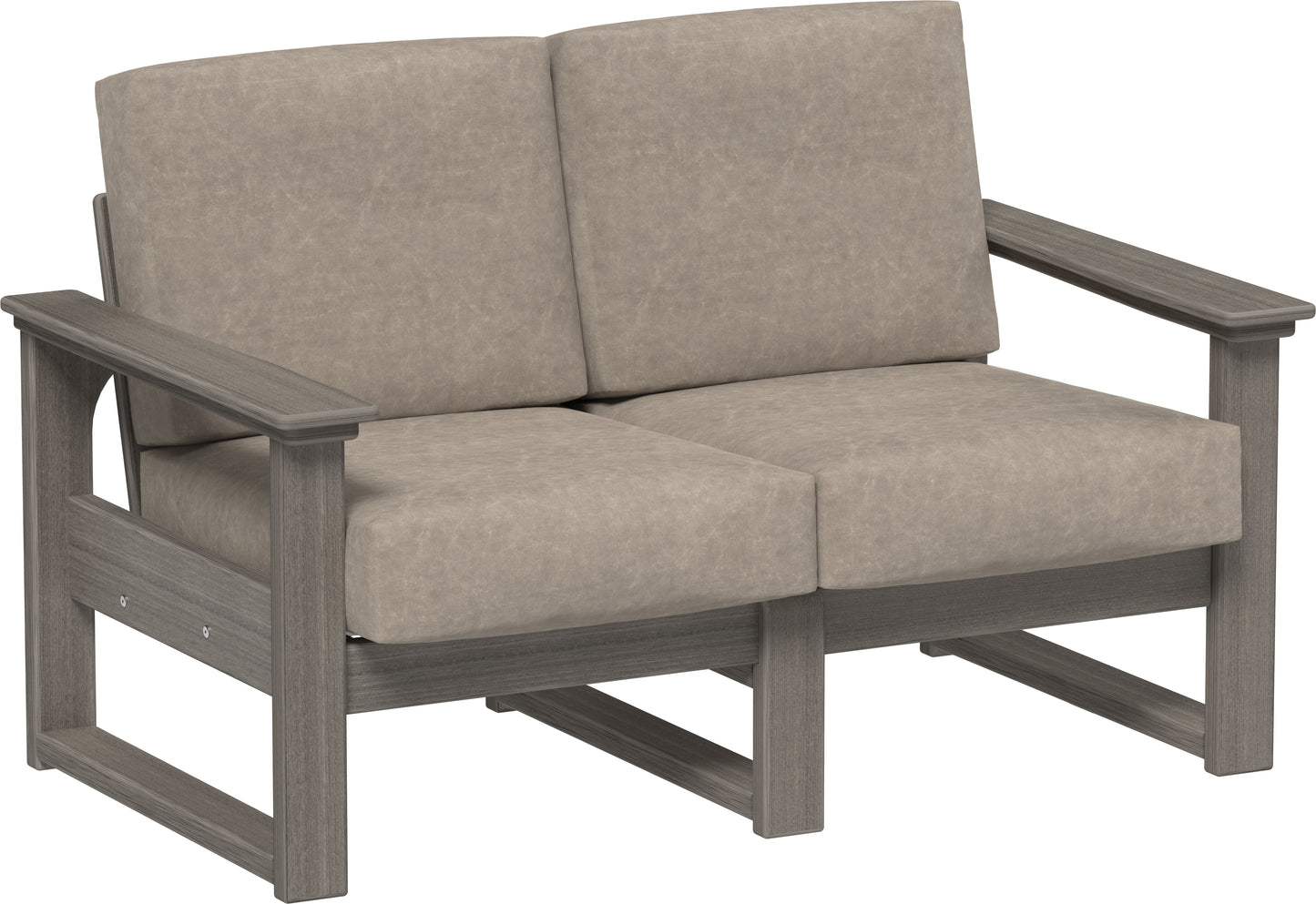 Lanai Deep Seating Loveseat Coastal Gray / Marine Leatherette Ash Gray